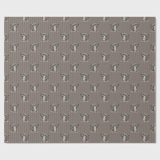 Papier Cadeau Raccoon brun échelle normale pour artisanat ou cad (Plat)
