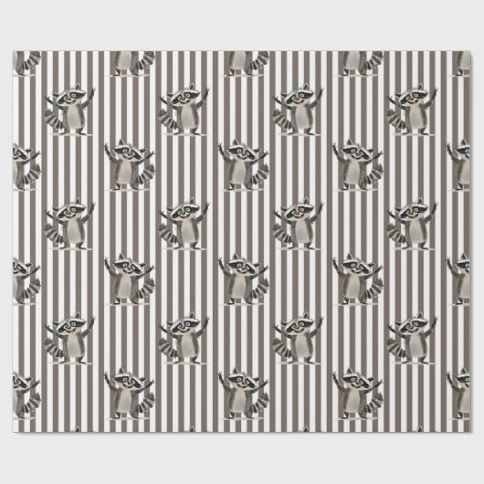 Papier Cadeau Raccoon brun énorme échelle pour artisanat ou cade (Plat)