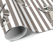 Papier Cadeau Raccoon brun énorme échelle pour artisanat ou cade (Coin rond)