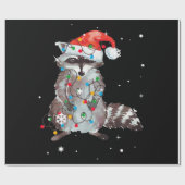 Papier Cadeau Raccoon Christmas Tree Lights Pajama Racoon Lover (Plat)