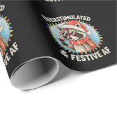 Papier Cadeau Raccoon Festif Et Surstimulé Af Feral (Coin rond)