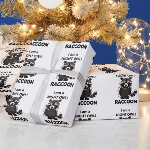 Papier Cadeau Raccoon I am A Night Owl Funny Raccoon