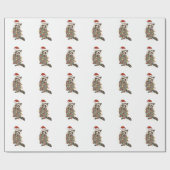 Papier Cadeau Raccoon Joyeux Noël Lumières Santa Chapon Xmas Nei (Plat)