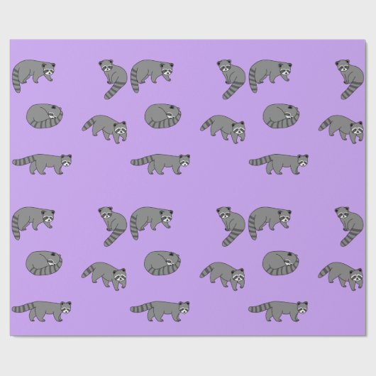 Papier Cadeau Raccoons (Plat)
