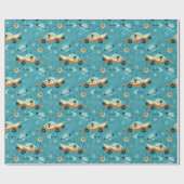 Papier Cadeau Racers Retro Rockets - Space Cats ©studioxtine (Plat)