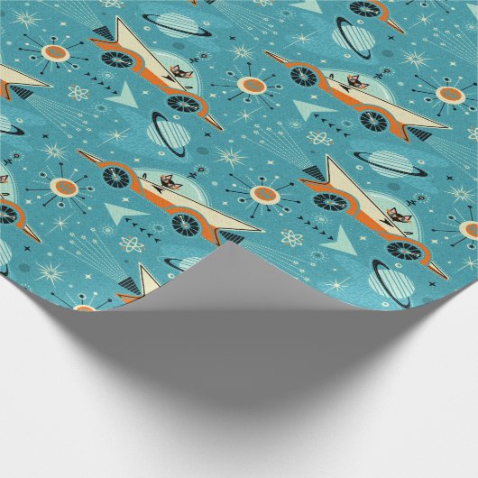 Papier Cadeau Racers Retro Rockets - Space Cats ©studioxtine (Coin)
