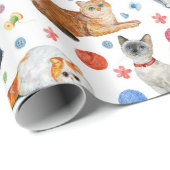 Papier Cadeau Races de chats (Coin rond)