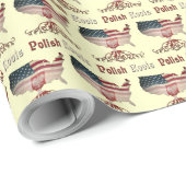 Papier Cadeau Racines polonaises américaines (Coin rond)