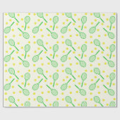 Papier Cadeau Racket de tennis et balles (Plat)