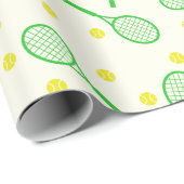 Papier Cadeau Racket de tennis et balles (Coin rond)
