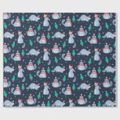 Papier Cadeau Racoons de Noël (Plat)