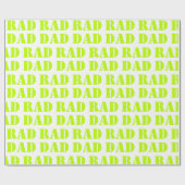 Papier Cadeau Rad Papa néon vert blanc blanc moderne typographie (Plat)