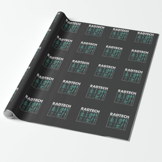 Papier Cadeau Rad Tech Skeleton Xray Bones Technicien en radiolo (Déroulé)