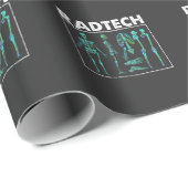 Papier Cadeau Rad Tech Skeleton Xray Bones Technicien en radiolo (Coin rond)
