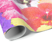 Papier Cadeau "Radiance en fleur : Hibiscus en verre tendu (Coin rond)