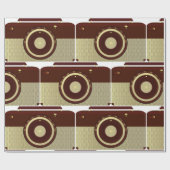 Papier Cadeau Radio Brown Rétro Et Antique Or (Plat)
