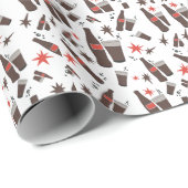 Papier Cadeau Rafraîchissez-vous cet été avec un verre. (Coin rond)