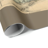 Papier Cadeau Rail Road & Township Map of Massachusetts, 1879 (Coin rond)