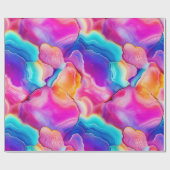 Papier Cadeau Rainbow Agate | Vibrant Abstract Stone Pattern (Plat)