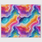 Papier Cadeau Rainbow Agate | Vibrant Abstract Stone Pattern (Plat)