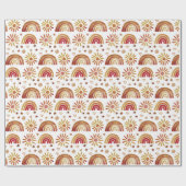 Papier Cadeau Rainbow Boho Baby shower d'anniversaire Genre Neut (Plat)