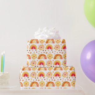 Papier Cadeau Rainbow Boho Baby shower d'anniversaire Genre Neut