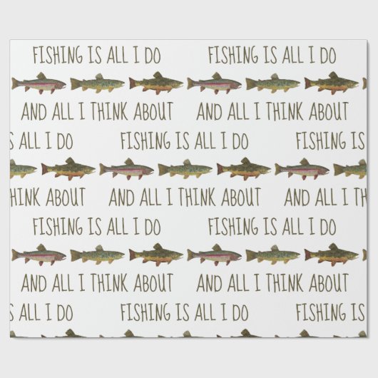 Papier Cadeau Rainbow Brown Brook Trout Fishing Quote (Plat)