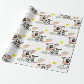 Papier Cadeau Rainbow Clouds Butterfly Wrapping Paper Cow (Déroulé)