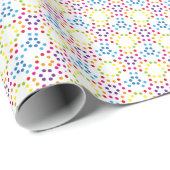 Papier Cadeau Rainbow colora polka retro dots (Coin rond)