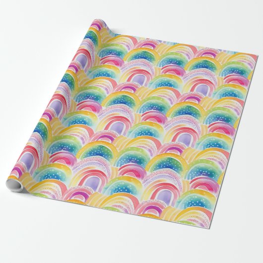Papier Cadeau Rainbow Colors Pattern (Déroulé)