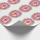 Papier Cadeau Rainbow Confetti Swirl Ice Cream (Coin)