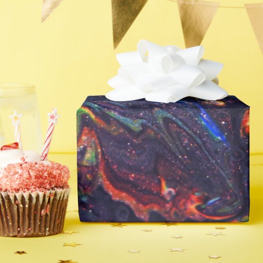 Papier Cadeau Rainbow Galaxy Geode Motif (Fête d'anniversaire)