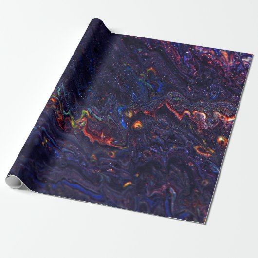 Papier Cadeau Rainbow Galaxy Geode Motif (Déroulé)