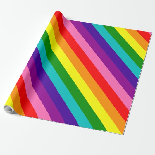 Papier Cadeau Rainbow Gay Pride LGBT Original 8 Stripes (Déroulé)