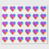 Papier cadeau Rainbow Heart (Plat)