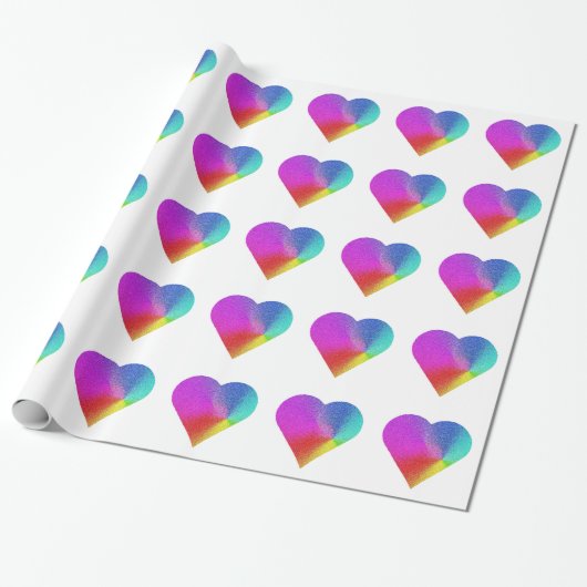 Papier cadeau Rainbow Heart (Déroulé)