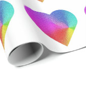 Papier cadeau Rainbow Heart (Coin rond)