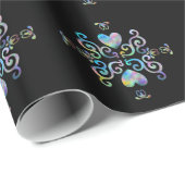 Papier Cadeau Rainbow Heart et Lily (Coin rond)