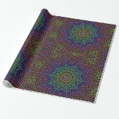 Papier Cadeau Rainbow Kaleidoscope Coeurs Motif papier d'envelop (Déroulé)