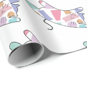 Papier Cadeau Rainbow Kitty (Coin rond)