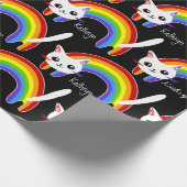 Papier Cadeau Rainbow Kitty Chat personnalisé (Coin)