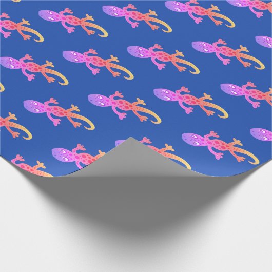 Papier Cadeau Rainbow Lizard Gecko Dessin Girl (Coin)