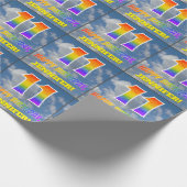 Papier Cadeau Rainbow Look "11" & "HAPPY BANTHDAY", Nuages, Sky (Coin)