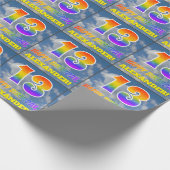 Papier Cadeau Rainbow Look "13" & "HAPPY BANTHDAY", Nuages, Sky (Coin)