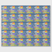 Papier Cadeau Rainbow Look "3" & "HEUREUX ANNIVERSAIRE", Nuages, (Plat)