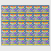 Papier Cadeau Rainbow Look "76" & "HAPPY BANTHDAY", Nuages, Sky (Plat)