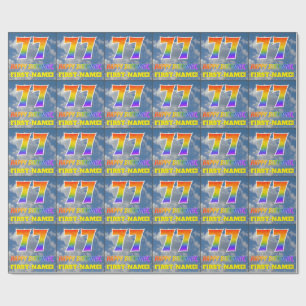 Papier Cadeau Rainbow Look "77" & "HAPPY BANTHDAY", Nuages, Sky