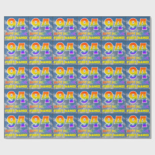 Papier Cadeau Rainbow Look "94" & "HAPPY BANTHDAY", Nuages, Sky