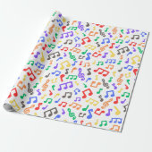 Papier Cadeau Rainbow Musical Notes Papier d'enveloppement (Déroulé)