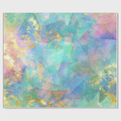 Papier Cadeau Rainbow Ombre et Gold Fire Opal Motif (Plat)